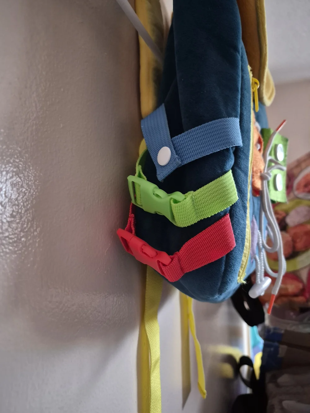 Sensory Learning Kids Backpack - Yellow & Navy Activity Bag